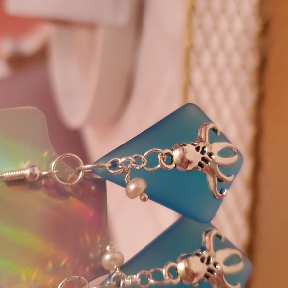 Sea glass earrings no1021 - Picture 3 of 4